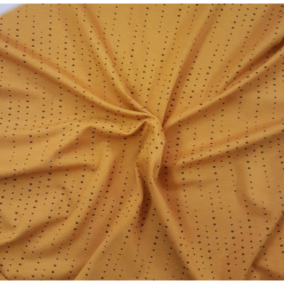 בד סימפוניה ויסקוזה חרדל מודפס