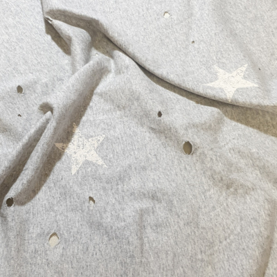 בד סינגל מחורר אפור מלאנג כוכבים