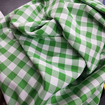 בד ברלינגטון משבצות ירוק לבן