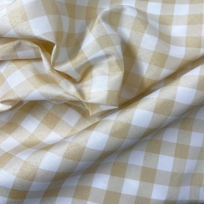 בד ברלינגטון משבצות בז׳ לבן