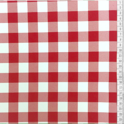 בד ברלינגטון משבצות אדום לבן