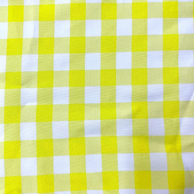 בד ברלינגטון משבצות צהוב לבן