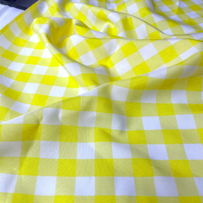 בד ברלינגטון משבצות צהוב לבן