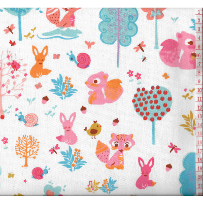 בד קנבס חיות ועצים