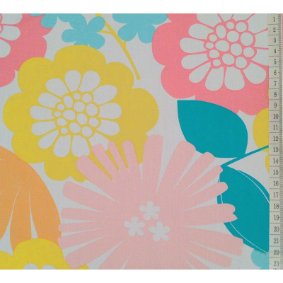 בד כותנה פרחים גדולים