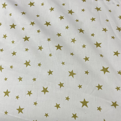 בד כותנה כוכבים זהובים - רוחב 2.4 מ'