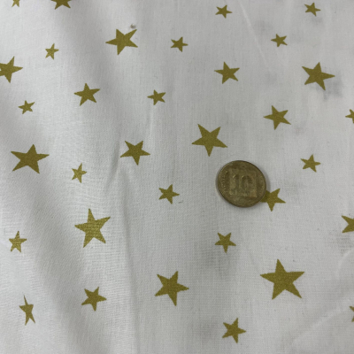 בד כותנה כוכבים זהובים - רוחב 2.4 מ'