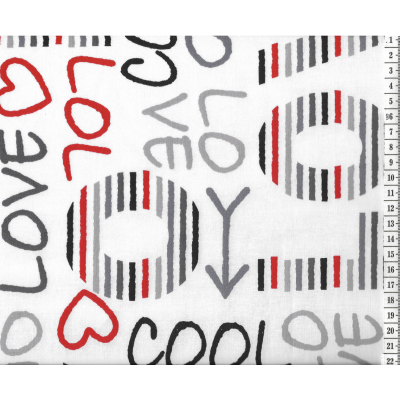 בד כותנה love - רוחב 2.5 מ'