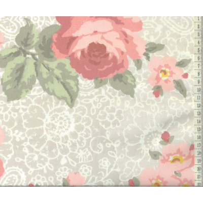 בד כותנה פרחים  - רוחב  2.5 מ' 