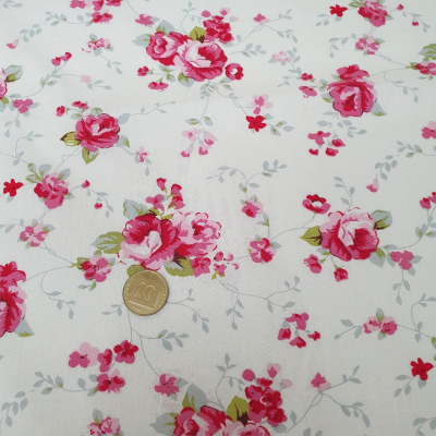 בד כותנה פרחוני - רוחב 2.5 מ'