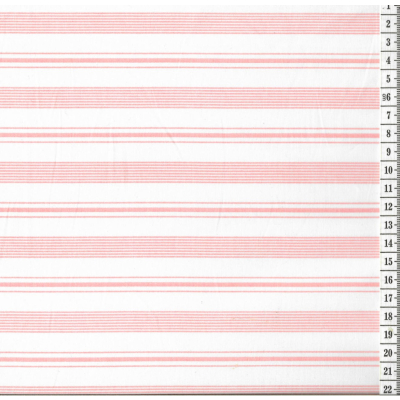 בד כותנה (פרקל) פסים ורודים - רוחב 2.6 מ'