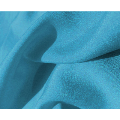 בד קרפ כחול טורקיז