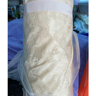 בד ג'קארד למפות קרם - רוחב 3 מ'