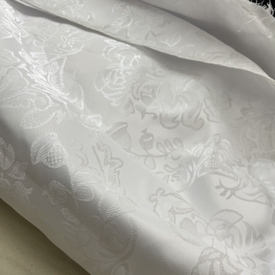 בד ג'קארד למפות לבן - רוחב 3 מ'