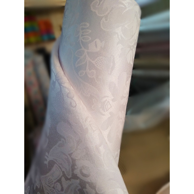 בד ג'קארד למפות לבן - רוחב 3 מ'