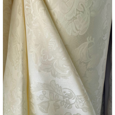 בד ג'קארד למפות קרם - רוחב 3 מ'