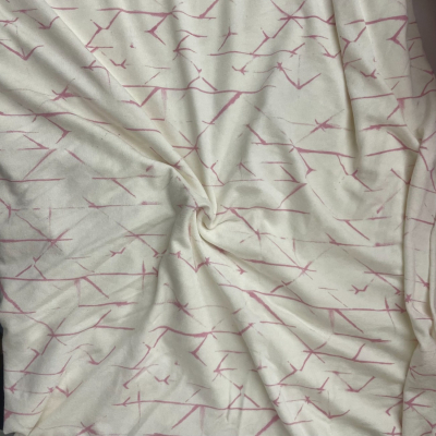 בד סימפוניה ויסקוזה הדפס ורוד