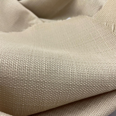 בד דמוי פשתן למפות בז' בהיר- רוחב 3 מ'