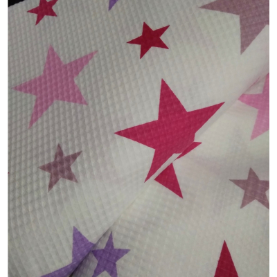 בד פיקה כוכבים ורוד סגול - רוחב 2.2 מ'