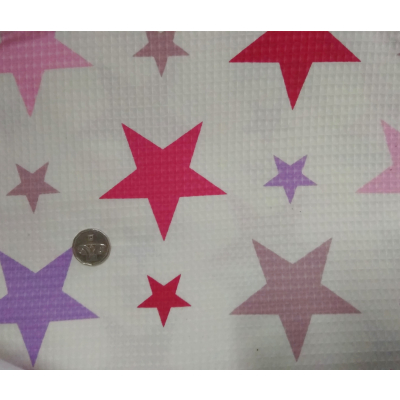 בד פיקה כוכבים ורוד סגול - רוחב 2.2 מ'
