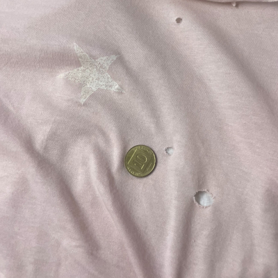 בד סינגל מחורר ורוד פודרה כוכבים