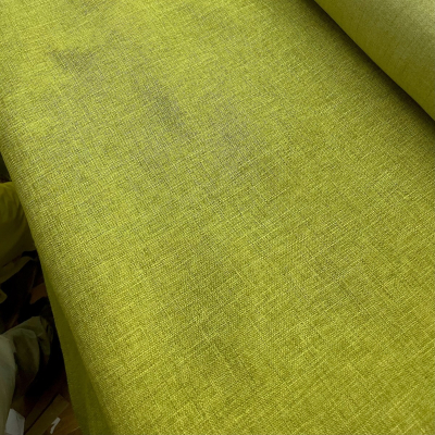 בד ריפוד דמוי פשתן ירוק צהבהב