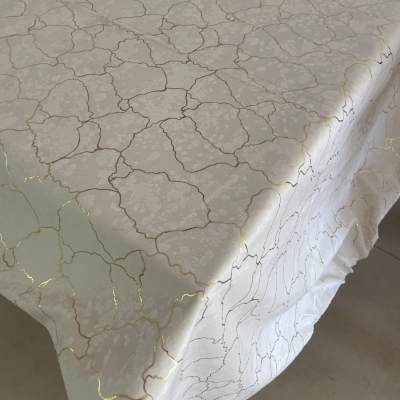 בד קטיפה למפות קרם עם זהב - רוחב 3 מ'