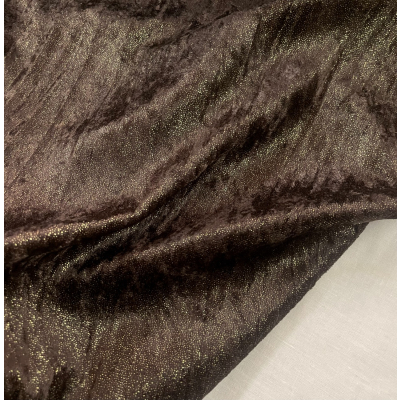 בד קטיפה מקומטת חום לורקס 