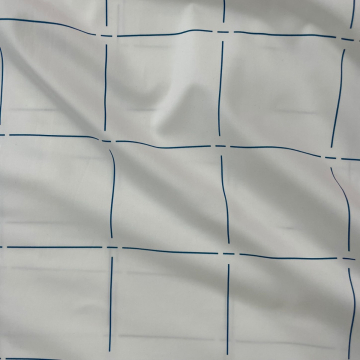 בד כותנה (סאטן 500) ריבועים כחולים - רוחב 2.8 מ'