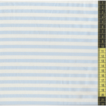 בד כותנה (סאטן 200) פסים תכלת אופוויט - רוחב 2.5 מ'