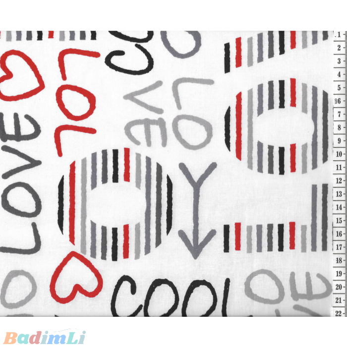 בד כותנה love - רוחב 2.5 מ'